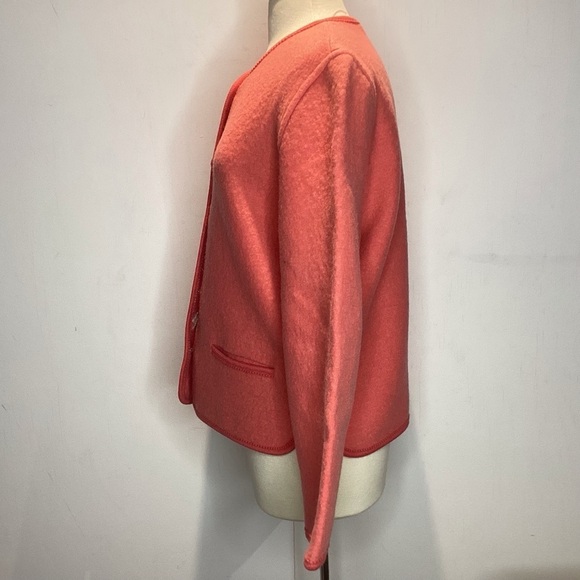 GIESSWEIN 100% Boiled Wool Embroidered Orange Apricot Jacket Pewter Buttons .10 - Picture 6 of 14